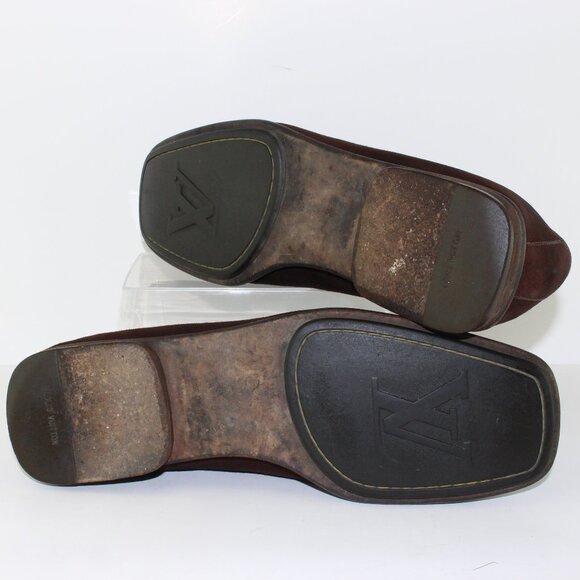 Louis Vuitton Brown Suede Leather Loafer Slip One Shoe (8.5 US) - Picture 11 of 14